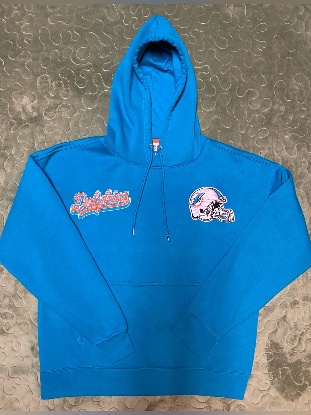 Miami Dolphins Blue Logo Hoodie - Pullover Sweatshirt